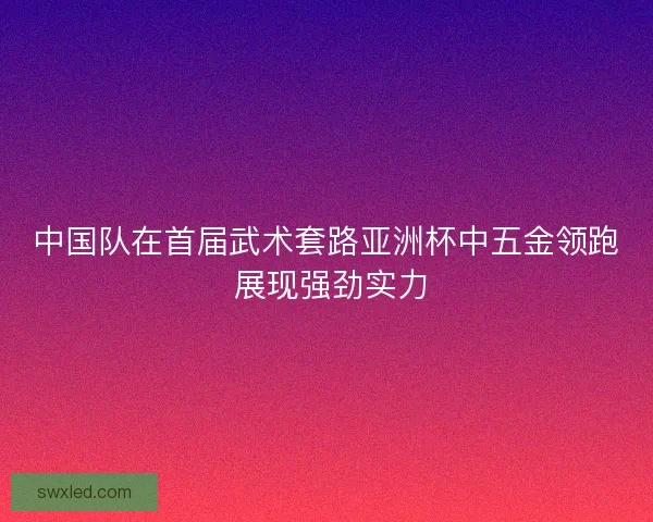 中国队在首届武术套路亚洲杯中五金领跑 展现强劲实力